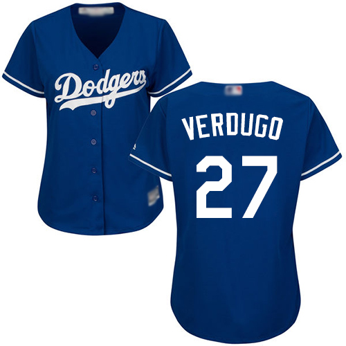 Dodgers #27 Alex Verdugo Blue Alternate Women's Stitched MLB Jersey Dodgers #27 Alex Verdugo Blue Alternate Women's Stitched MLB Jersey