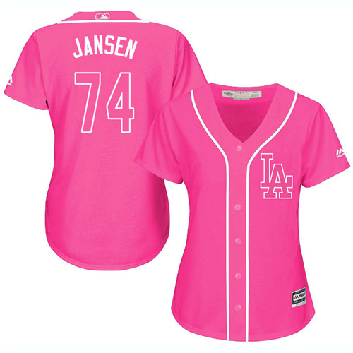 Dodgers #74 Kenley Jansen Pink Fashion Women's Stitched MLB Jersey Dodgers #74 Kenley Jansen Pink Fashion Women's Stitched MLB Jersey