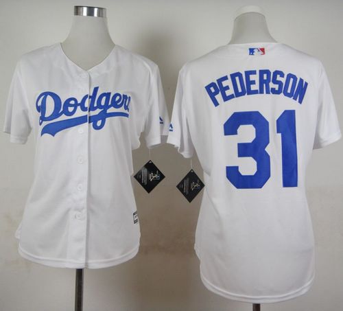 Dodgers #31 Joc Pederson White Home Women's Stitched MLB Jersey Dodgers #31 Joc Pederson White Home Women's Stitched MLB Jersey