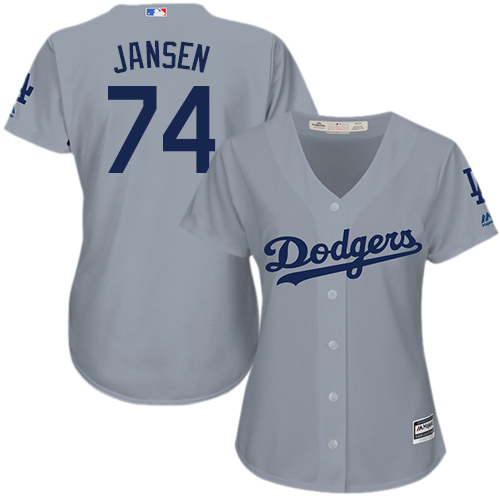 Dodgers #74 Kenley Jansen Grey Alternate Road Women's Stitched MLB Jersey Dodgers #74 Kenley Jansen Grey Alternate Road Women's Stitched MLB Jersey