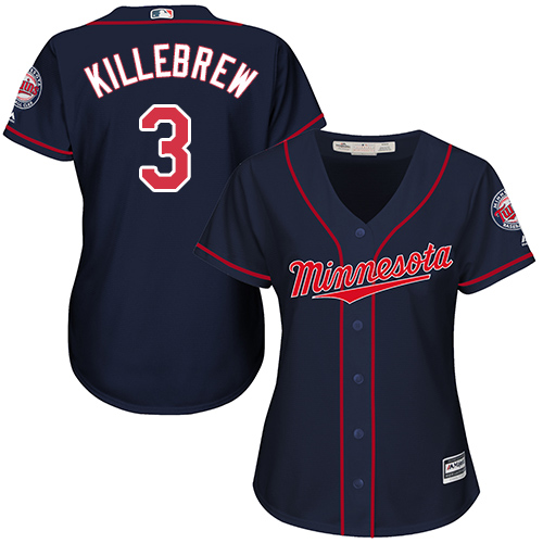 Twins #3 Harmon Killebrew Navy Blue Alternate Women's Stitched MLB Jersey Twins #3 Harmon Killebrew Navy Blue Alternate Women's Stitched MLB Jersey