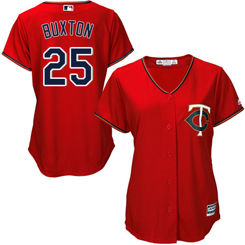 Twins #25 Byron Buxton Red Alternate Women's Stitched MLB Jersey Twins #25 Byron Buxton Red Alternate Women's Stitched MLB Jersey