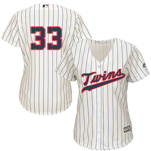 Twins #33 Justin Morneau Cream Strip Alternate Women's Stitched MLB Jersey Twins #33 Justin Morneau Cream Strip Alternate Women's Stitched MLB Jersey