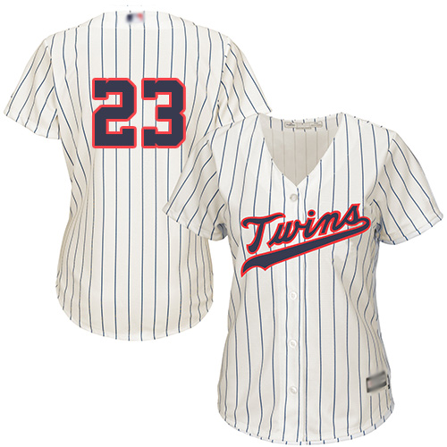 Twins #23 Nelson Cruz Cream Strip Alternate Women's Stitched MLB Jersey Twins #23 Nelson Cruz Cream Strip Alternate Women's Stitched MLB Jersey
