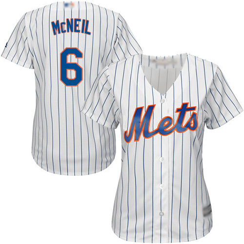 Mets #6 Jeff McNeil White(Blue Strip) Home Women's Stitched MLB Jersey Mets #6 Jeff McNeil White(Blue Strip) Home Women's Stitched MLB Jersey