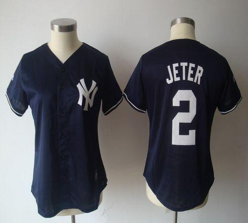 Yankees #2 Derek Jeter Navy Blue Women's Fashion Stitched MLB Jersey Yankees #2 Derek Jeter Navy Blue Women's Fashion Stitched MLB Jersey