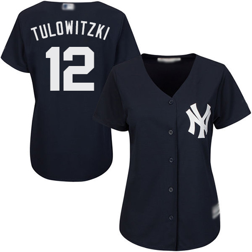 Yankees #12 Troy Tulowitzki Navy Blue Alternate Women's Stitched MLB Jersey Yankees #12 Troy Tulowitzki Navy Blue Alternate Women's Stitched MLB Jersey