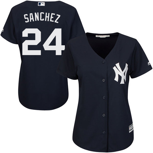 Yankees #24 Gary Sanchez Navy Blue Women's Alternate Stitched MLB Jersey Yankees #24 Gary Sanchez Navy Blue Women's Alternate Stitched MLB Jersey