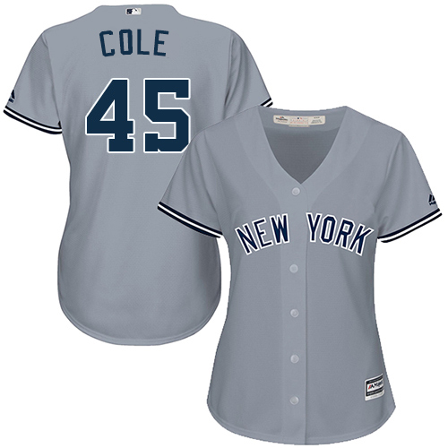 Yankees #45 Gerrit Cole Grey Road Women's Stitched MLB Jersey Yankees #45 Gerrit Cole Grey Road Women's Stitched MLB Jersey