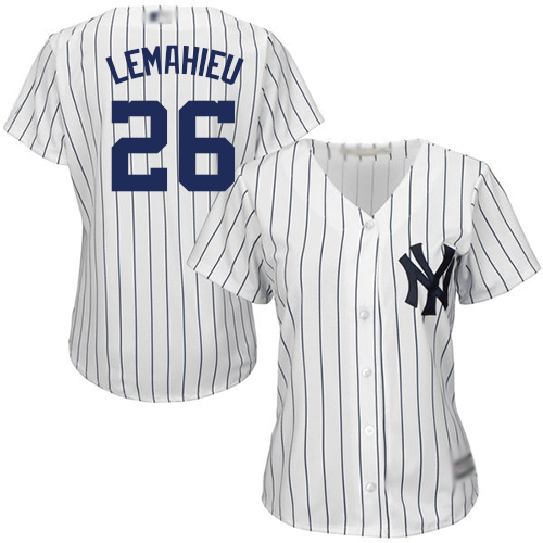 Yankees #26 DJ LeMahieu White Strip Home Women's Stitched MLB Jersey Yankees #26 DJ LeMahieu White Strip Home Women's Stitched MLB Jersey