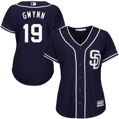 Padres #19 Tony Gwynn Navy Blue Alternate Women's Stitched MLB Jersey Padres #19 Tony Gwynn Navy Blue Alternate Women's Stitched MLB Jersey
