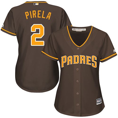 Padres #2 Jose Pirela Brown Alternate Women's Stitched MLB Jersey Padres #2 Jose Pirela Brown Alternate Women's Stitched MLB Jersey