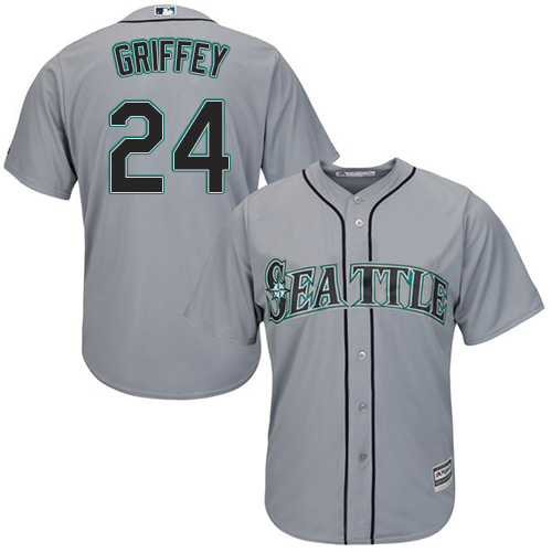 Mariners #24 Ken Griffey Grey Road Women's Stitched MLB Jersey Mariners #24 Ken Griffey Grey Road Women's Stitched MLB Jersey