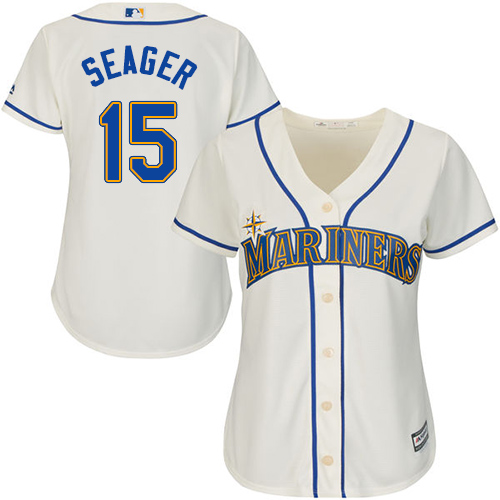 Mariners #15 Kyle Seager Cream Alternate Women's Stitched MLB Jersey Mariners #15 Kyle Seager Cream Alternate Women's Stitched MLB Jersey