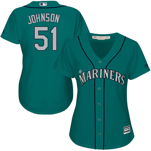 Mariners #51 Randy Johnson Green Alternate Women's Stitched MLB Jersey Mariners #51 Randy Johnson Green Alternate Women's Stitched MLB Jersey
