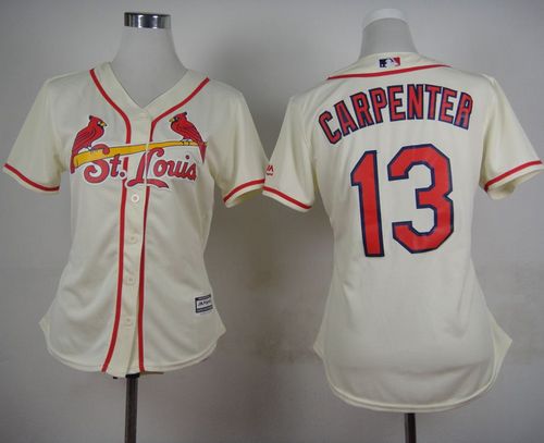 Cardinals #13 Matt Carpenter Cream Alternate Women's Stitched MLB Jersey Cardinals #13 Matt Carpenter Cream Alternate Women's Stitched MLB Jersey