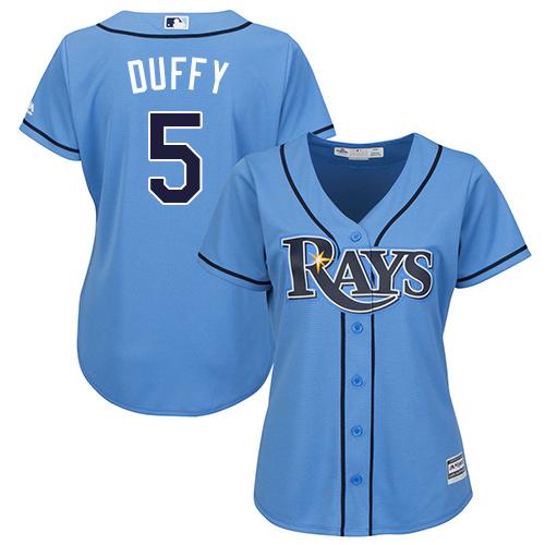 Rays #5 Matt Duffy Light Blue Alternate Women's Stitched MLB Jersey Rays #5 Matt Duffy Light Blue Alternate Women's Stitched MLB Jersey