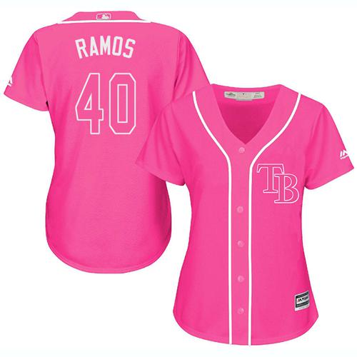 Rays #40 Wilson Ramos Pink Fashion Women's Stitched MLB Jersey Rays #40 Wilson Ramos Pink Fashion Women's Stitched MLB Jersey