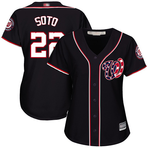 Nationals #22 Juan Soto Navy Blue Alternate Women's Stitched MLB Jersey Nationals #22 Juan Soto Navy Blue Alternate Women's Stitched MLB Jersey