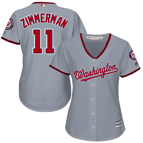 Nationals #11 Ryan Zimmerman Grey Road Women's Stitched MLB Jersey Nationals #11 Ryan Zimmerman Grey Road Women's Stitched MLB Jersey