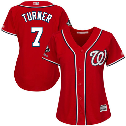 Nationals #7 Trea Turner Red Alternate 2019 World Series Champions Women's Stitched MLB Jersey Nationals #7 Trea Turner Red Alternate 2019 World Series Champions Women's Stitched MLB Jersey