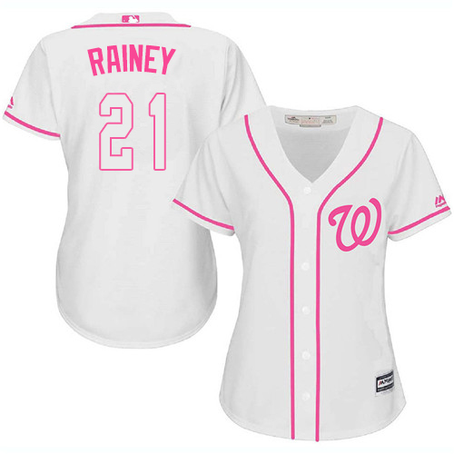 Nationals #21 Tanner Rainey White/Pink Fashion Women's Stitched MLB Jersey Nationals #21 Tanner Rainey White/Pink Fashion Women's Stitched MLB Jersey