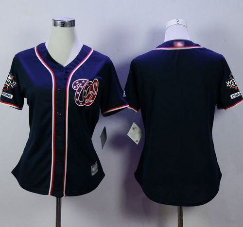 Nationals Blank Navy Blue Alternate 2 2019 World Series Champions Women's Stitched MLB Jersey Nationals Blank Navy Blue Alternate 2 2019 World Series Champions Women's Stitched MLB Jersey