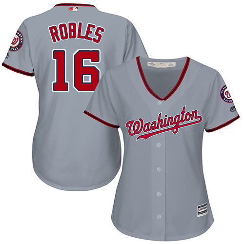 Nationals #16 Victor Robles Grey Road Women's Stitched MLB Jersey Nationals #16 Victor Robles Grey Road Women's Stitched MLB Jersey