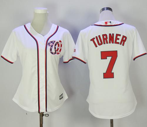 Nationals #7 Trea Turner White Home Women's Stitched MLB Jersey Nationals #7 Trea Turner White Home Women's Stitched MLB Jersey