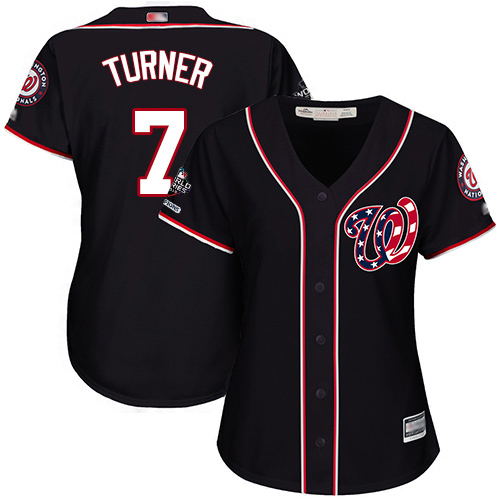 Nationals #7 Trea Turner Navy Blue Alternate 2019 World Series Champions Women's Stitched MLB Jersey Nationals #7 Trea Turner Navy Blue Alternate 2019 World Series Champions Women's Stitched MLB Jersey
