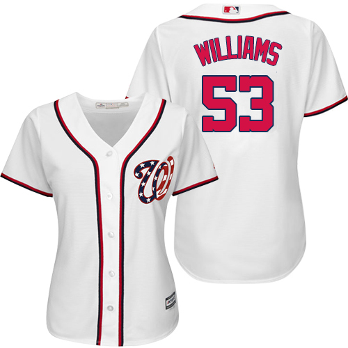 Nationals #53 Austen Williams White Home Women's Stitched MLB Jersey Nationals #53 Austen Williams White Home Women's Stitched MLB Jersey