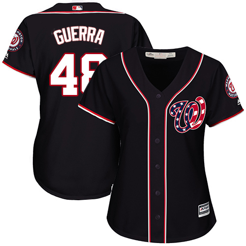 Nationals #48 Javy Guerra Navy Blue Alternate Women's Stitched MLB Jersey