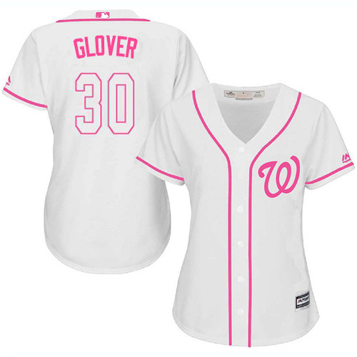 Nationals #30 Koda Glover White/Pink Fashion Women's Stitched MLB Jersey Nationals #30 Koda Glover White/Pink Fashion Women's Stitched MLB Jersey