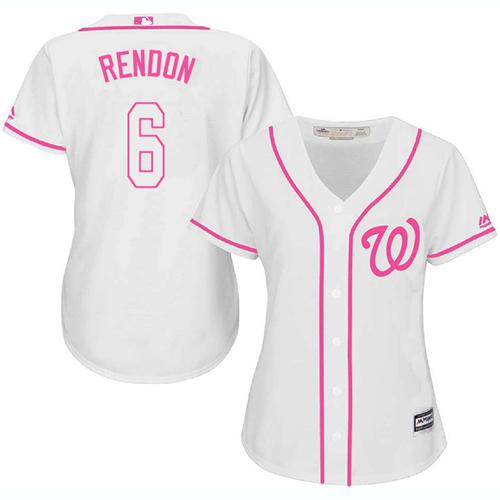 Nationals #6 Anthony Rendon White/Pink Fashion Women's Stitched MLB Jersey Nationals #6 Anthony Rendon White/Pink Fashion Women's Stitched MLB Jersey