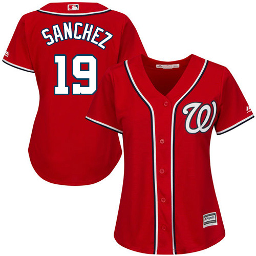 Nationals #19 Anibal Sanchez Red Alternate Women's Stitched MLB Jersey Nationals #19 Anibal Sanchez Red Alternate Women's Stitched MLB Jersey