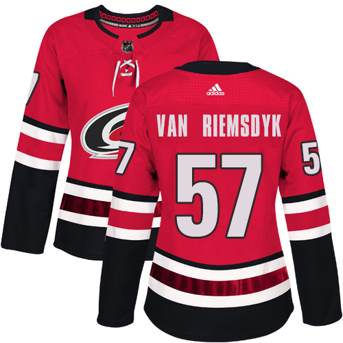 Adidas Hurricanes #57 Trevor Van Riemsdyk Red Home Authentic Women's Stitched NHL Jersey Adidas Hurricanes #57 Trevor Van Riemsdyk Red Home Authentic Women's Stitched NHL Jersey