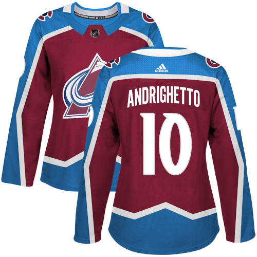Adidas Avalanche #10 Sven Andrighetto Burgundy Home Authentic Women's Stitched NHL Jersey Adidas Avalanche #10 Sven Andrighetto Burgundy Home Authentic Women's Stitched NHL Jersey