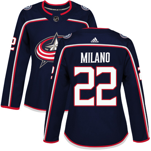 Adidas Blue Jackets #22 Sonny Milano Navy Blue Home Authentic Women's Stitched NHL Jersey Adidas Blue Jackets #22 Sonny Milano Navy Blue Home Authentic Women's Stitched NHL Jersey
