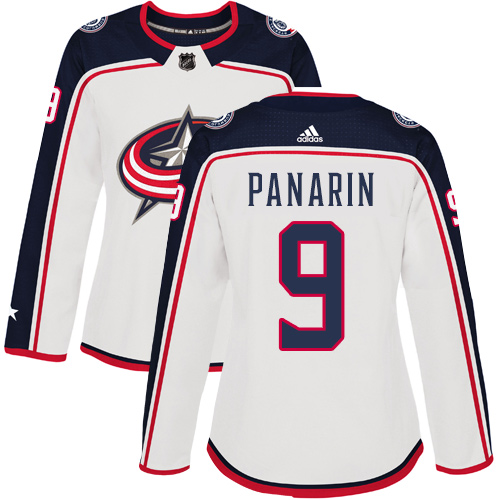 Adidas Blue Jackets #9 Artemi Panarin White Road Authentic Women's Stitched NHL Jersey Adidas Blue Jackets #9 Artemi Panarin White Road Authentic Women's Stitched NHL Jersey