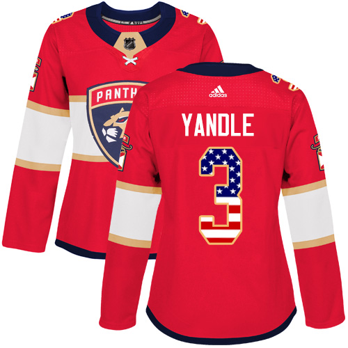 Adidas Panthers #3 Keith Yandle Red Home Authentic USA Flag Women's Stitched NHL Jersey Adidas Panthers #3 Keith Yandle Red Home Authentic USA Flag Women's Stitched NHL Jersey