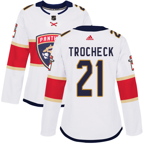 Adidas Panthers #21 Vincent Trocheck White Road Authentic Women's Stitched NHL Jersey Adidas Panthers #21 Vincent Trocheck White Road Authentic Women's Stitched NHL Jersey
