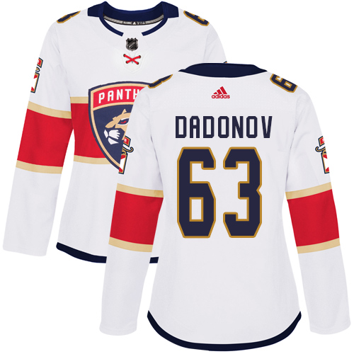Adidas Panthers #63 Evgenii Dadonov White Road Authentic Women's Stitched NHL Jersey Adidas Panthers #63 Evgenii Dadonov White Road Authentic Women's Stitched NHL Jersey