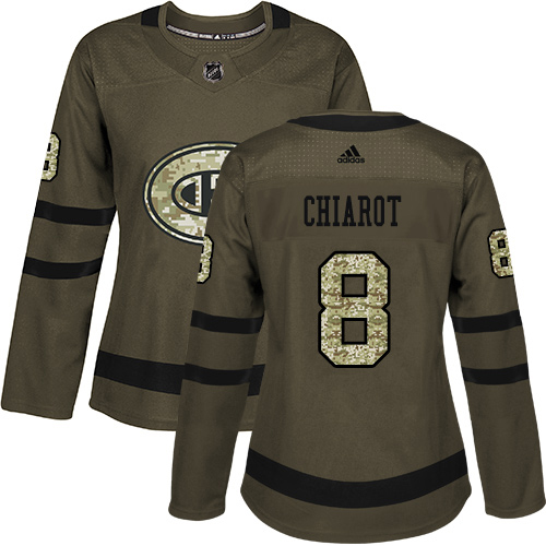 Adidas Canadiens #8 Ben Chiarot Green Salute to Service Women's Stitched NHL Jersey