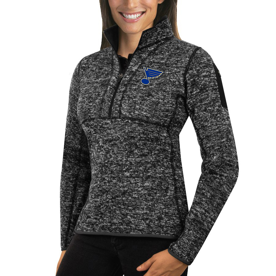 St. Louis Charcoals Antigua Women's Fortune 1/2-Zip Pullover Sweater Charcoal St. Louis Charcoals Antigua Women's Fortune 1/2-Zip Pullover Sweater Charcoal