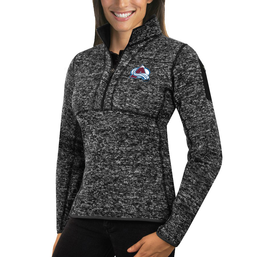 Colorado Avalanche Antigua Women's Fortune 1/2-Zip Pullover Sweater Charcoal Colorado Avalanche Antigua Women's Fortune 1/2-Zip Pullover Sweater Charcoal
