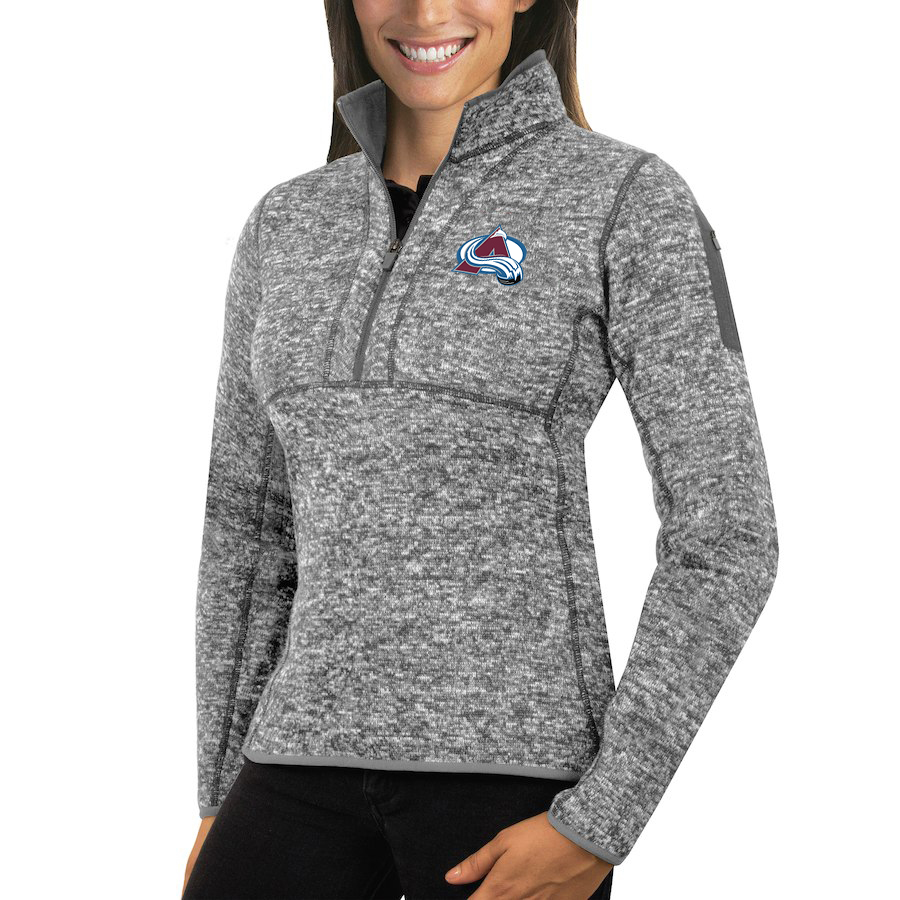 Colorado Avalanche Antigua Women's Fortune 1/2-Zip Pullover Sweater Black Colorado Avalanche Antigua Women's Fortune 1/2-Zip Pullover Sweater Black