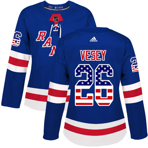 Adidas Rangers #26 Jimmy Vesey Royal Blue Home Authentic USA Flag Women's Stitched NHL Jersey Adidas Rangers #26 Jimmy Vesey Royal Blue Home Authentic USA Flag Women's Stitched NHL Jersey