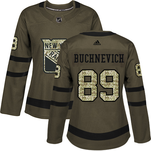 Adidas Rangers #89 Pavel Buchnevich Green Salute to Service Women's Stitched NHL Jersey Adidas Rangers #89 Pavel Buchnevich Green Salute to Service Women's Stitched NHL Jersey