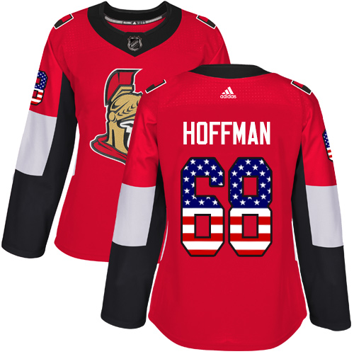 Adidas Senators #68 Mike Hoffman Red Home Authentic USA Flag Women's Stitched NHL Jersey Adidas Senators #68 Mike Hoffman Red Home Authentic USA Flag Women's Stitched NHL Jersey