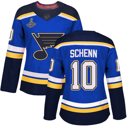 Adidas Blues #10 Brayden Schenn Blue Home Authentic Stanley Cup Champions Women's Stitched NHL Jersey Adidas Blues #10 Brayden Schenn Blue Home Authentic Stanley Cup Champions Women's Stitched NHL Jersey